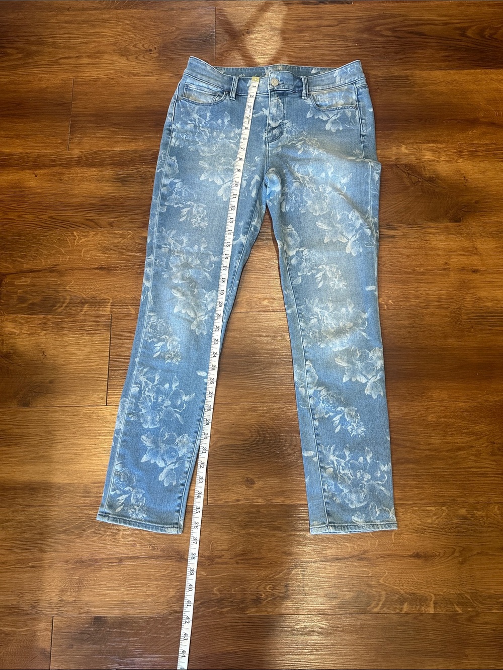 Floral Print Blue Women's Jeans